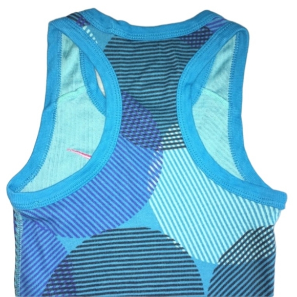 NIKE DRI-FIT Racerback Tank Top Turquise Blue Swirl Abstract Junior Size Small - Picture 7 of 12